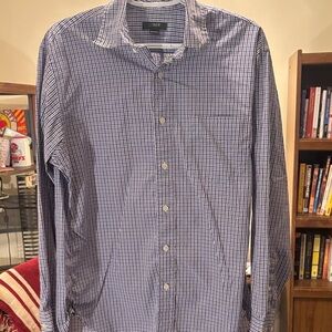 J. Crew Men's Blue Checkered Button-Down Shirt